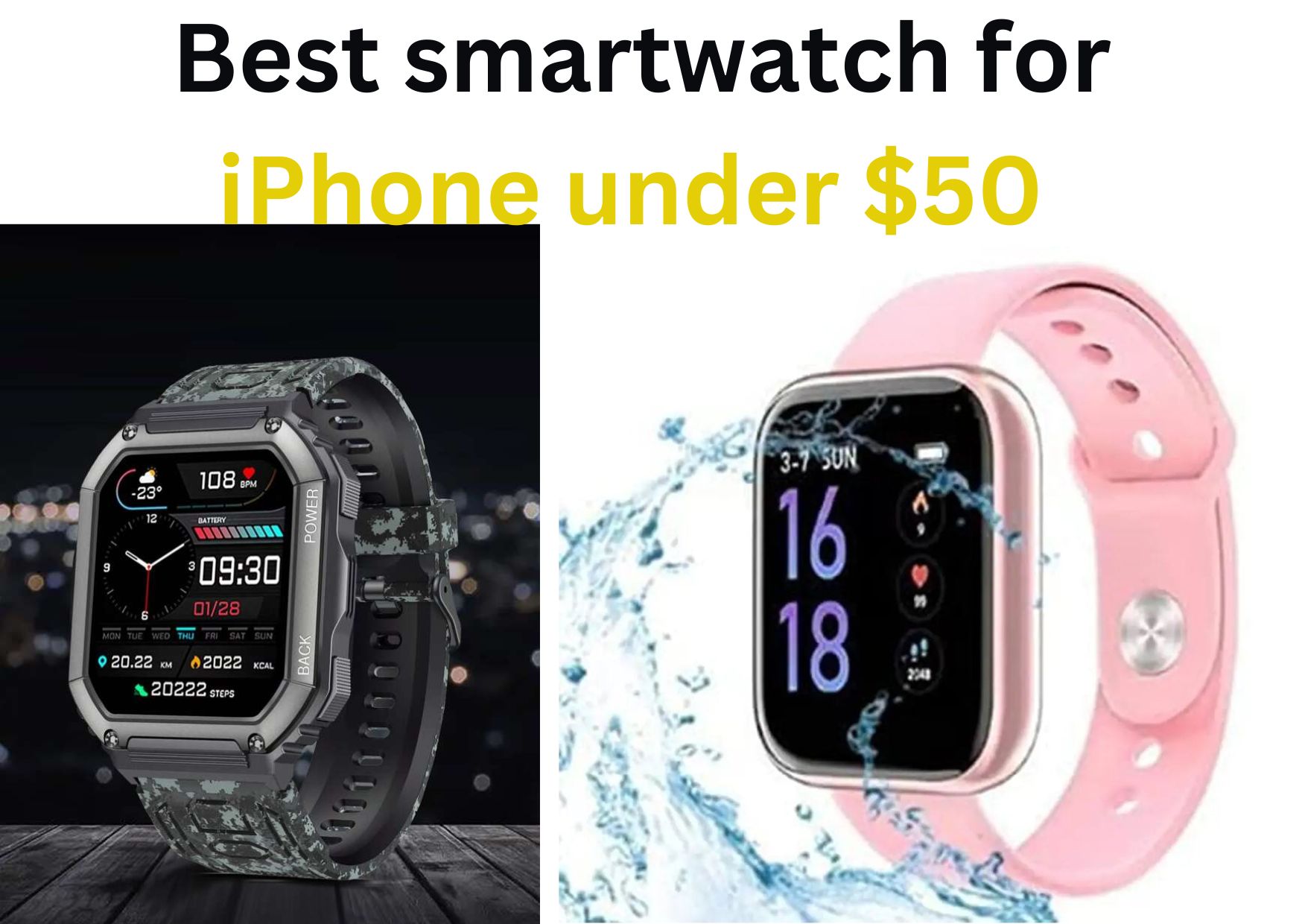 Best smartwatch for iPhone under $50 